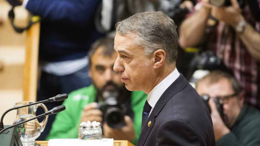 Iñigo Urkullu durante su intervención tras ser investido lehendakari / EFE