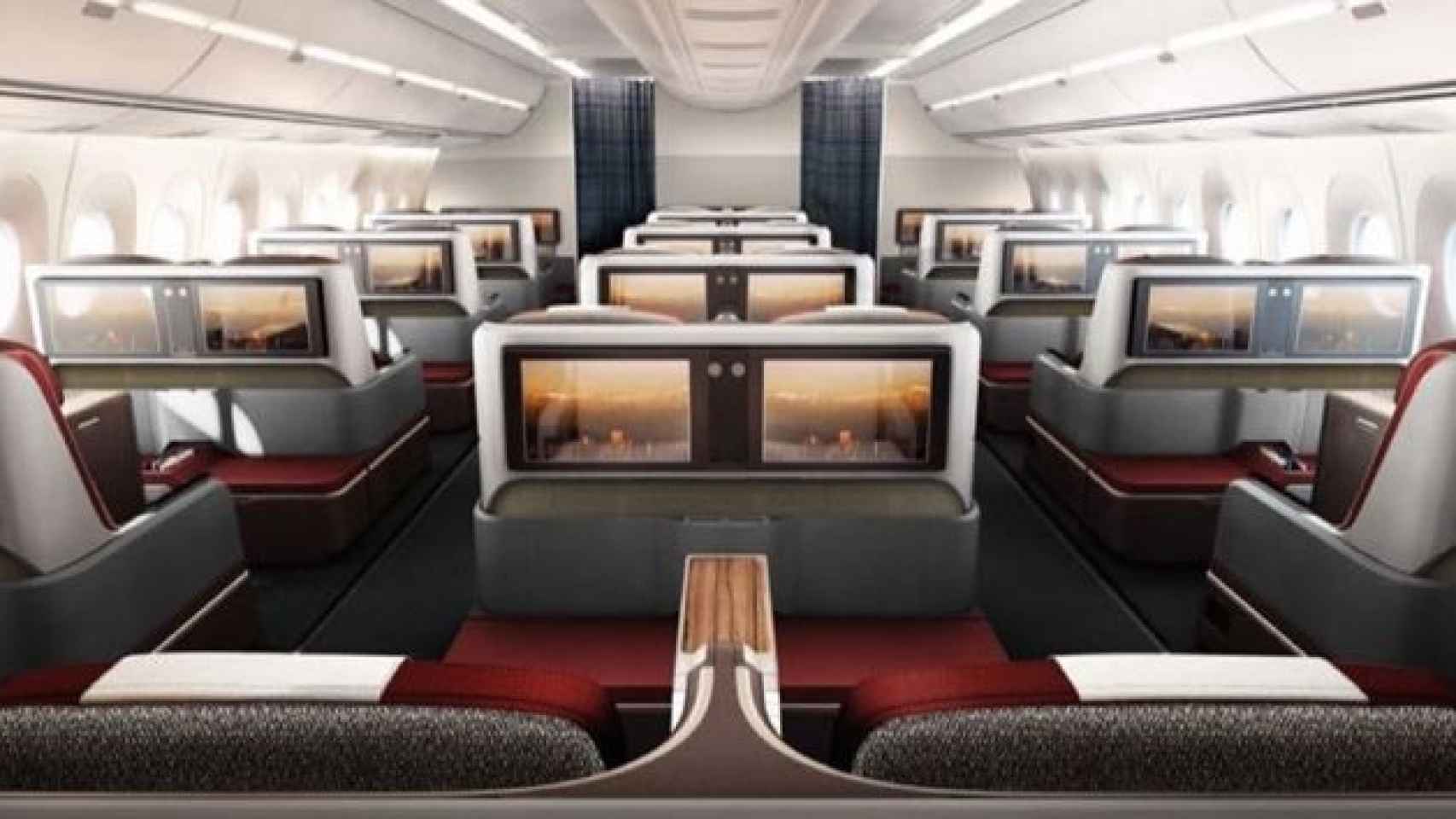 La sección Business Class de un avión de LATAM