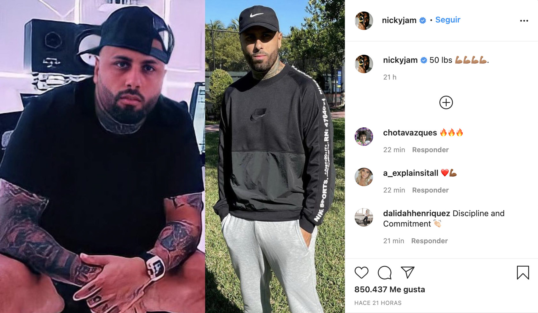 El espectacular cambio físico de Nicky Jam / INSTAGRAM