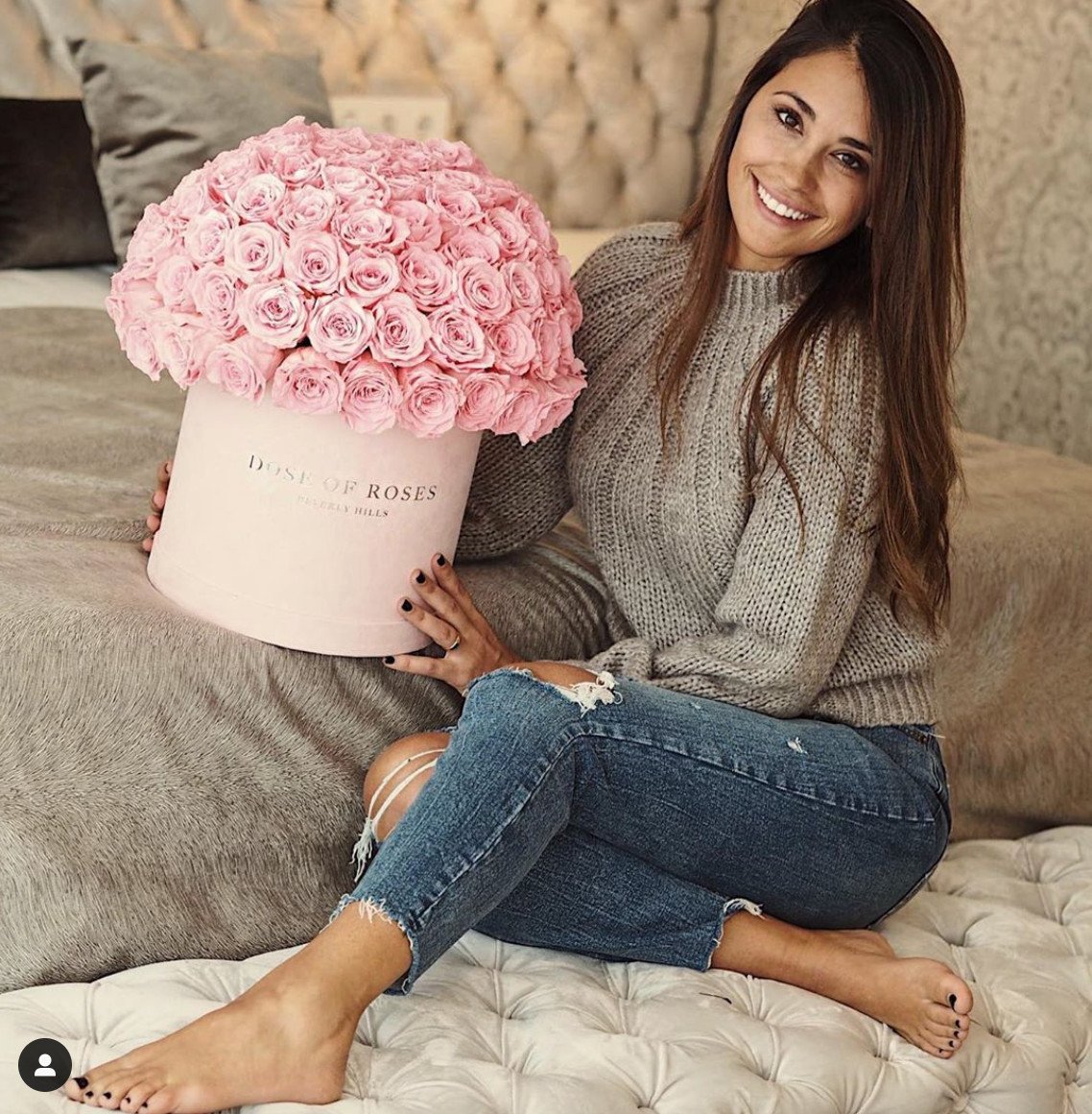 Antonella Roccuzzo ramo de flores