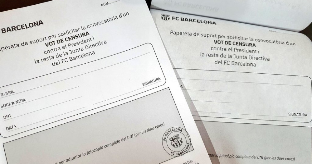 Imagen de las papeletas de la moción de censura 2020 / Redes