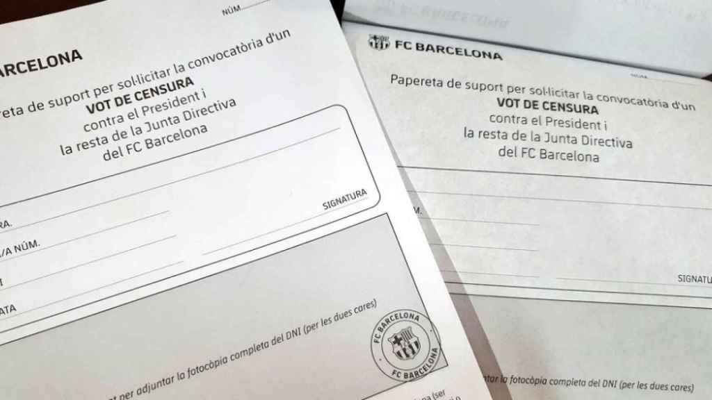 Imagen de las papeletas de la moción de censura 2020 / Redes