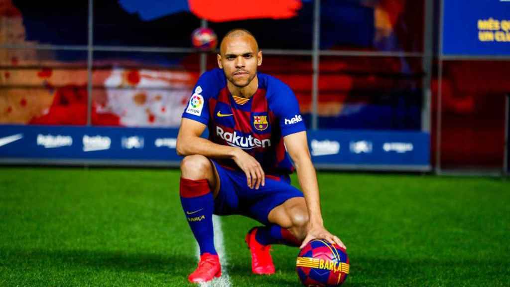 Martin Braithwaite en su presentación como jugador del Barça / FCB