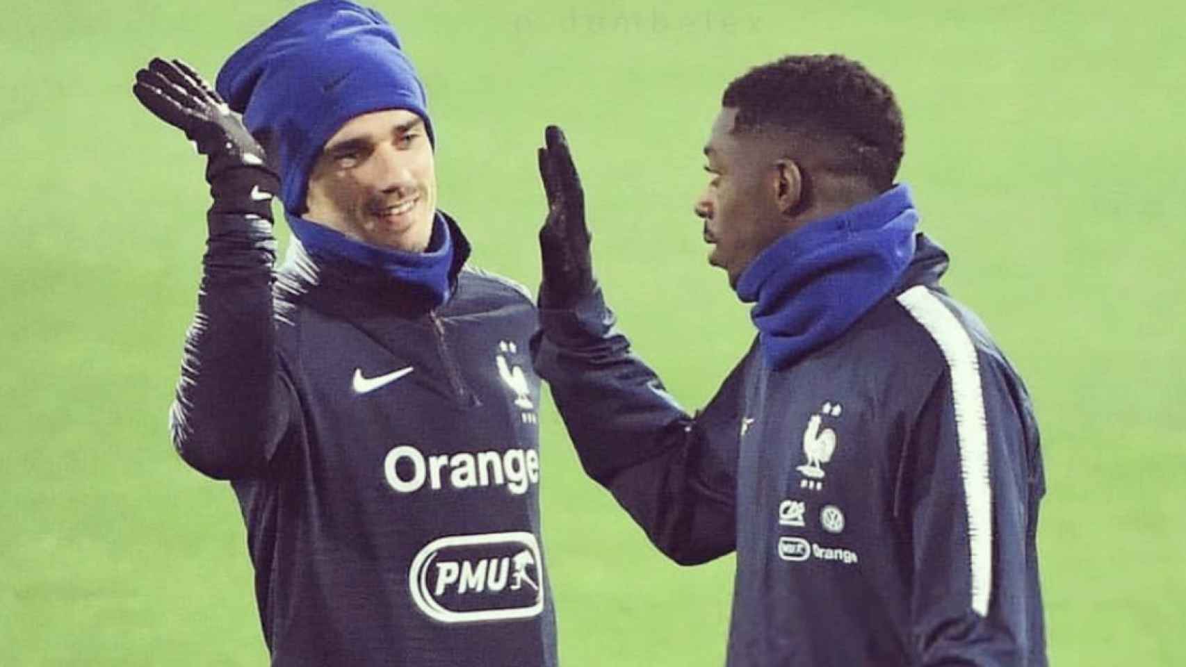 Una foto de Antoine Griezmann y Ousmane Dembelé con Francia / INSTAGRAM