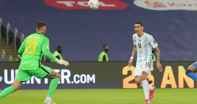 Ángel di María en el 1-0 de Argentina ante Brasil en la Copa América / @Argentina