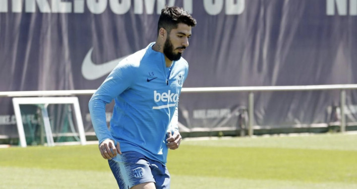 Una foto de Luis Suárez durante un entrenamiento del Barça / FCB