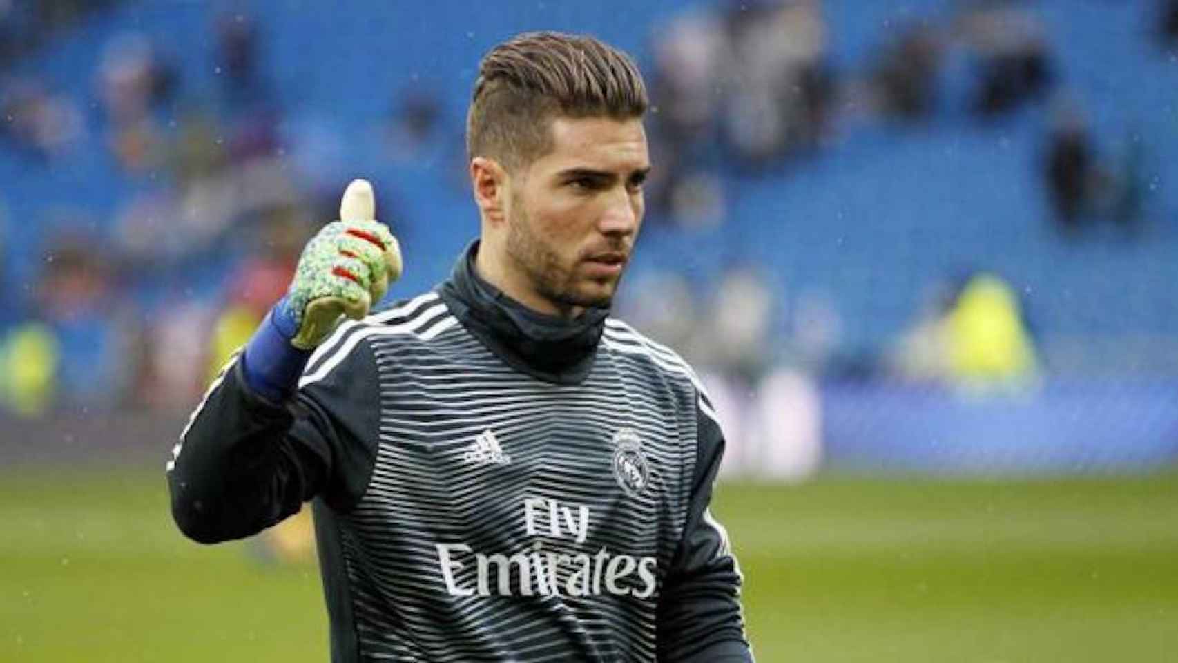 Una foto de Luca Zidane durante un calentamiento con el Real Madrid / RM