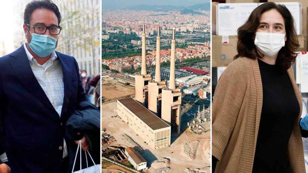 David Madí, las Tres Chimeneas del Besòs y Ada Colau, alcaldesa de Barcelona y presidenta del AMB / CG