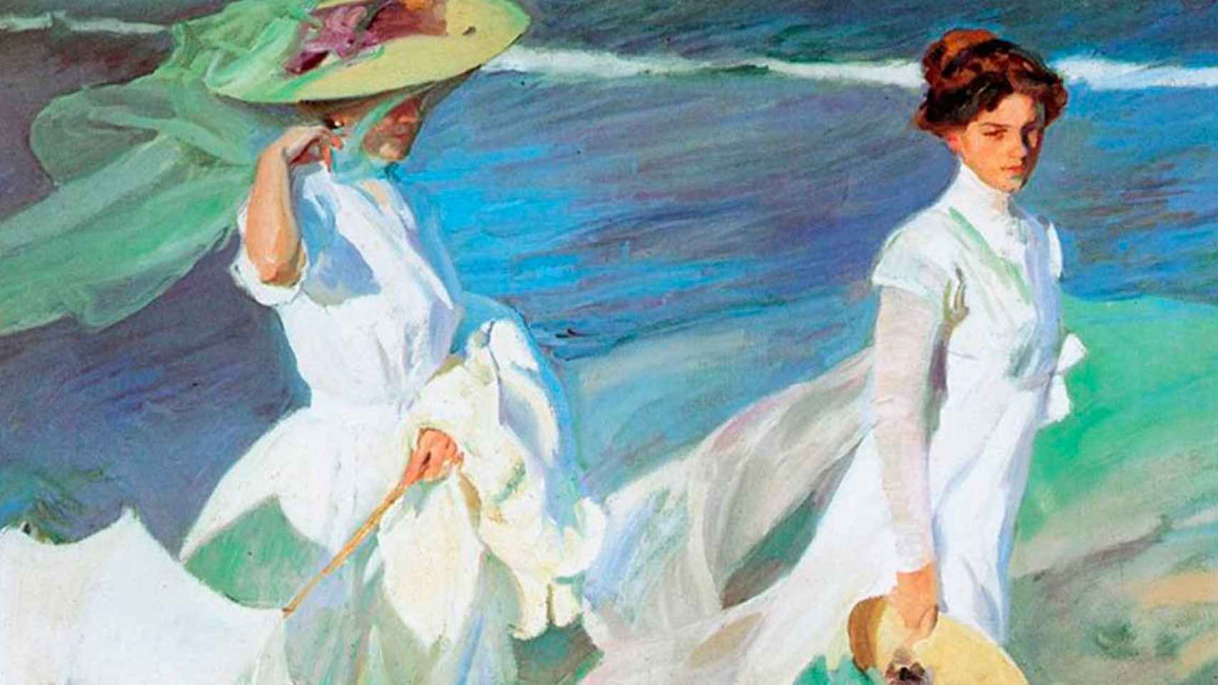 Detalle de 'Mujeres caminando por la playa', de Sorolla