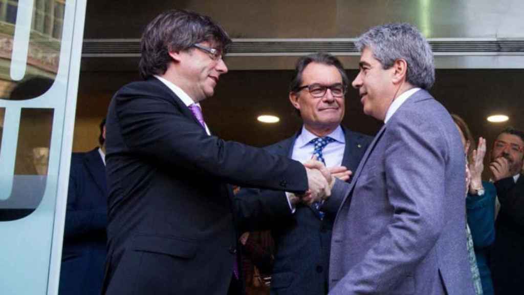 Carles Puigdemont, Artur Mas y Francesc Homs, de izquierda a derecha.