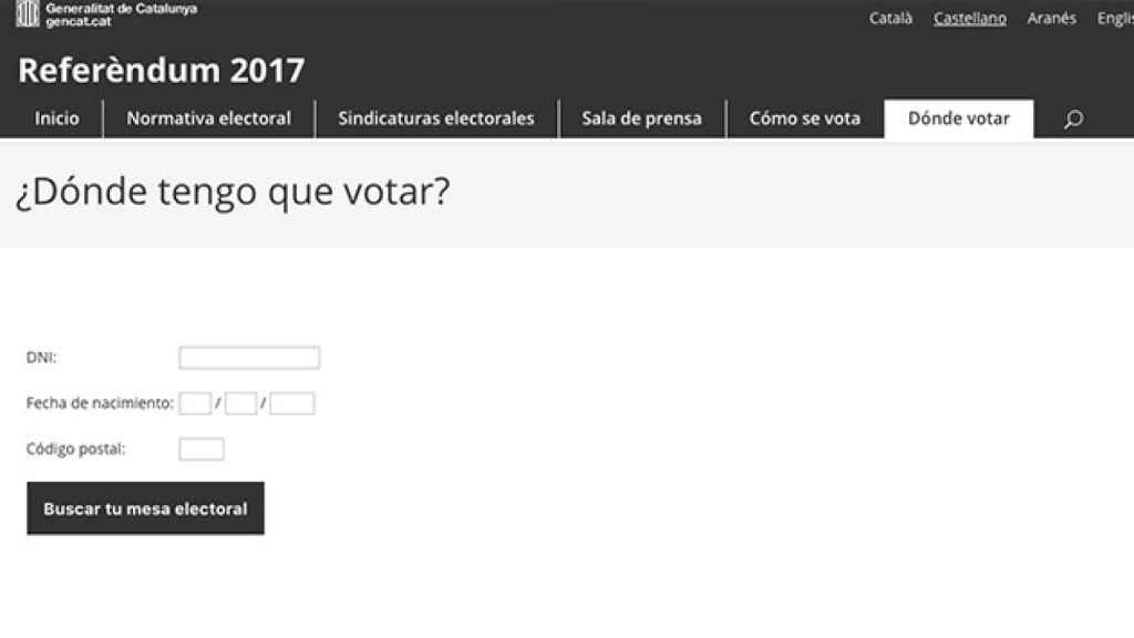 La web que muestra los colegios en los que hay que votar el 1-O