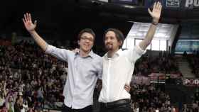 Íñigo Errejón junto a Pablo Iglesias en un mitin / EFE