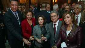 Xavier García Albiol, Dolors Montserrat, Soraya Sénz de Santamaría, Enric Millo y Alicia Sánchez-Camacho (de izquierda a derecha), en la Delegación del Gobierno / EFE