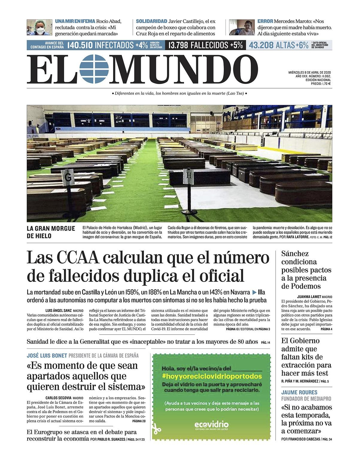 Portada de 'El Mundo'