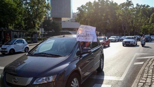 Un conductor de VTC protestando / EUROPA PRESS