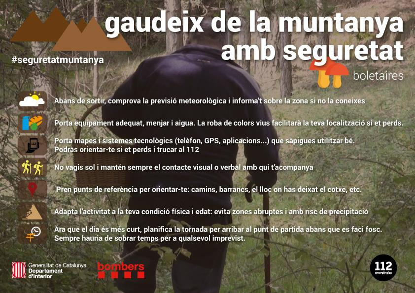 Recomendaciones de los bomberos para ir a buscar setas