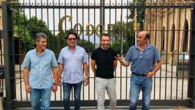 De izquierda a derecha: Jaume Domènech (JARC), Santiago Vallès (Associació Viticultors del Penedès), Sergio Fuster (director general de Raventós Codorníu) y Antonio Borràs (Unió de Pagesos) / CEDIDA