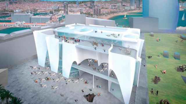 Recreación digital del futuro museo Hermitage Barcelona, diseñado por Toyo Ito / HB