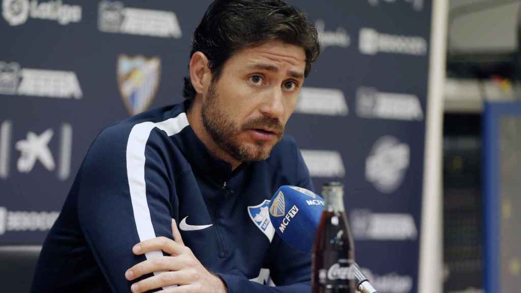 Victor Sanchez del Amo, en una rueda de prensa con el Málaga | EFE