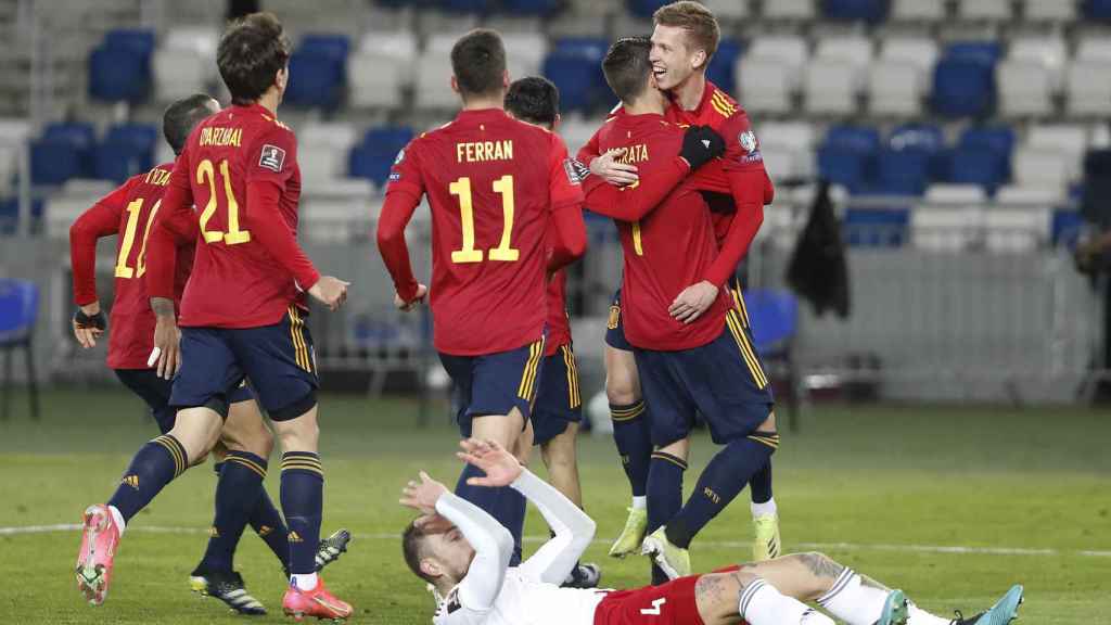 Dani Olmo, celebrando el gol de la victoria contra Georgia | RFEF