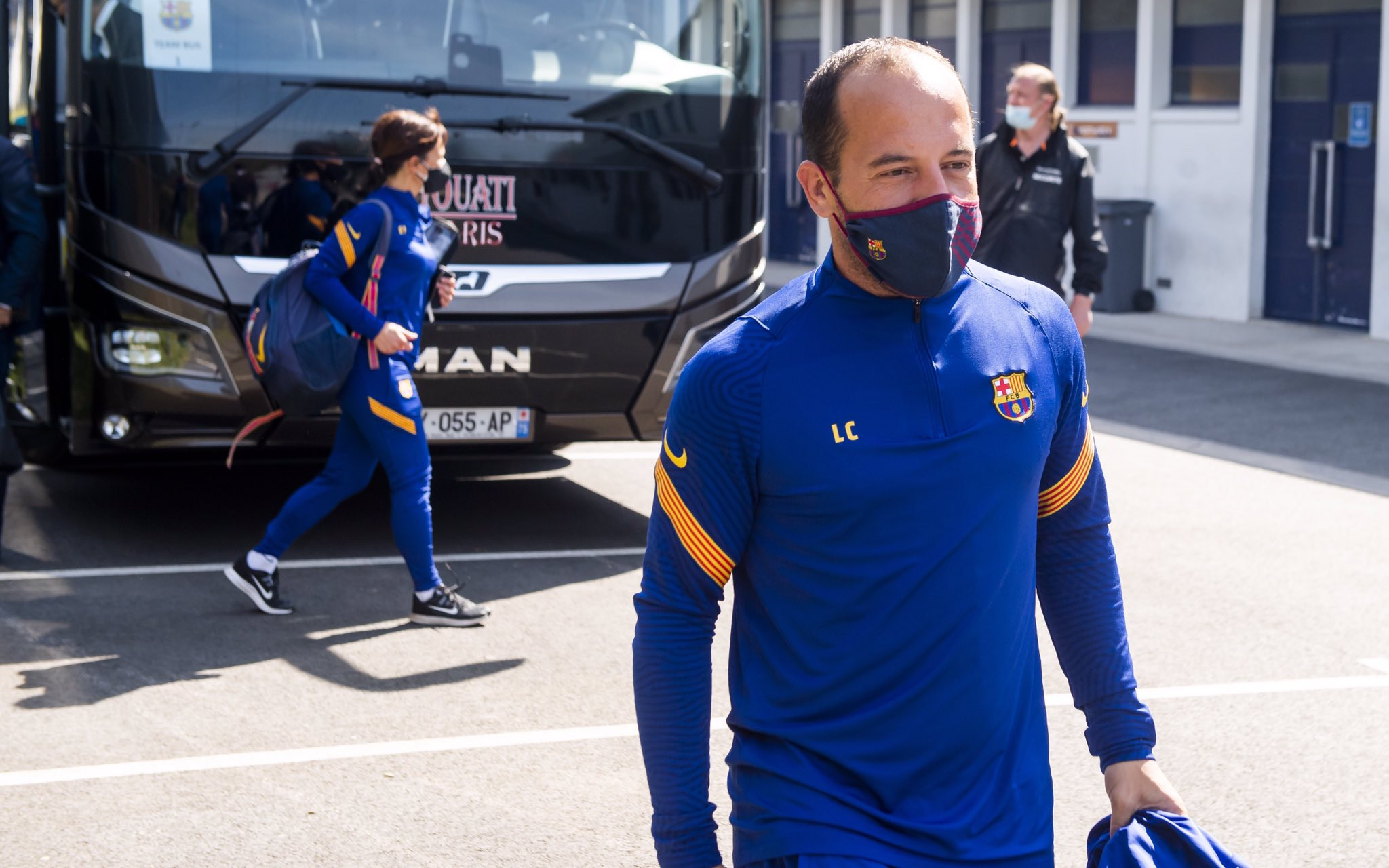 Lluís Cortés, durante una concentración con el Barça Femenino / FCB