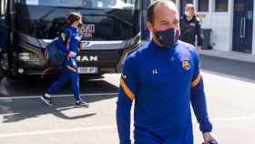 Lluís Cortés, durante una concentración con el Barça Femenino / FCB