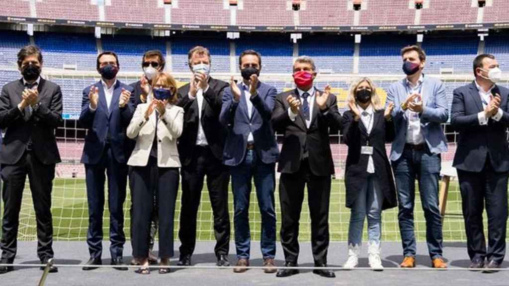 Joan Laporta, en la presentación de su equipo de ejecutivos en el Barça / FCB