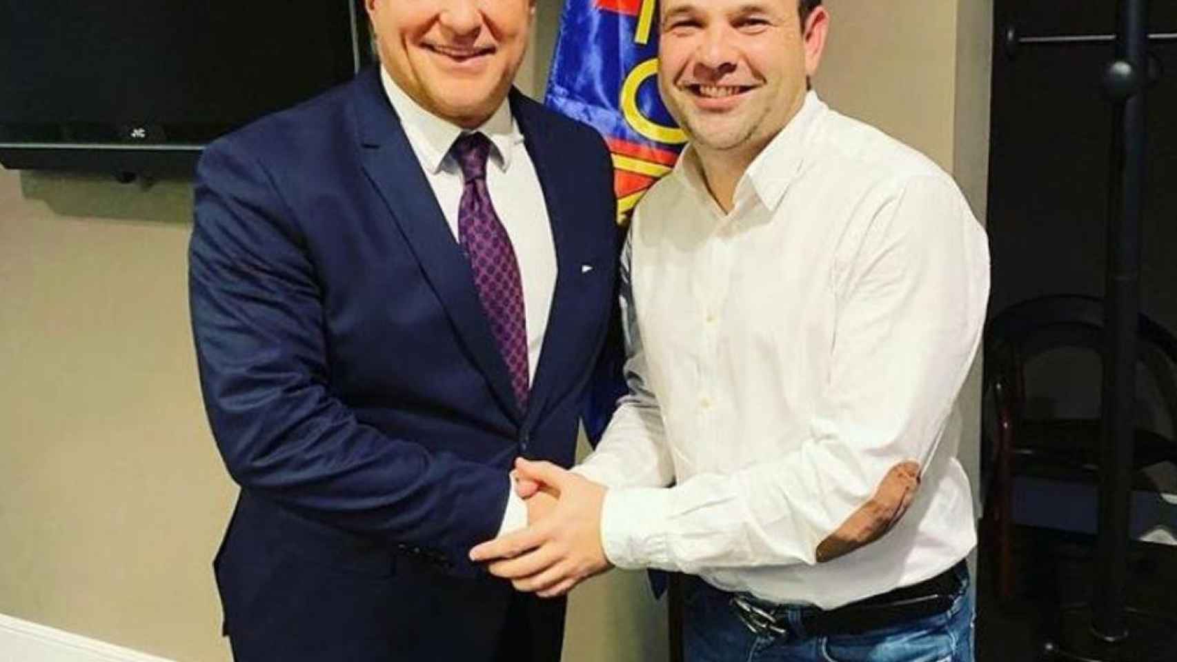 Joan Laporta con José Elías / EFE