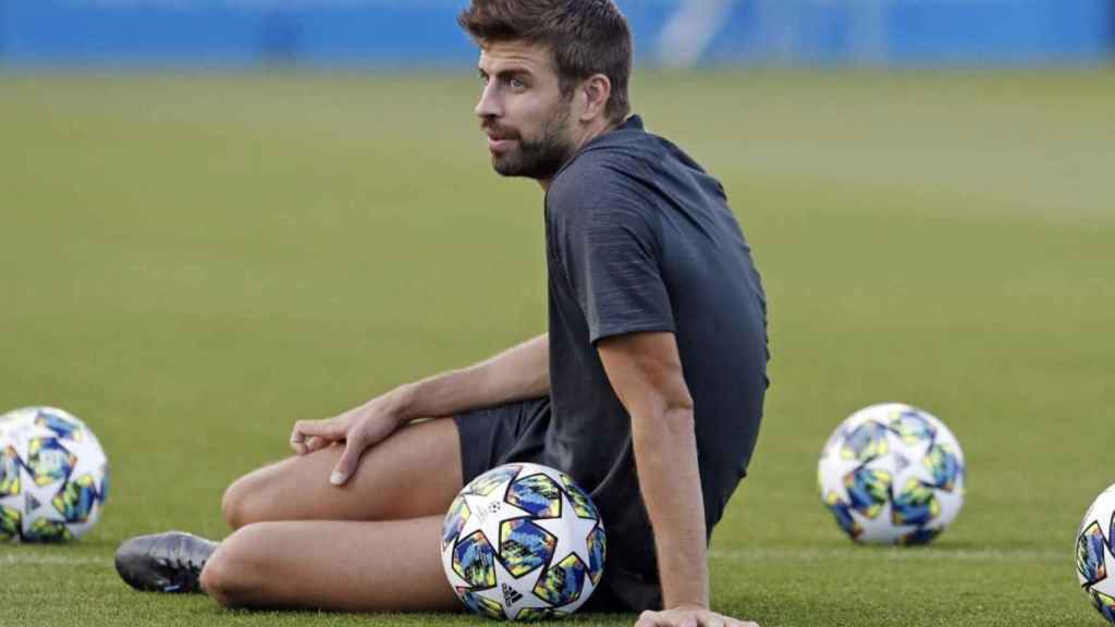 Una foto de Gerard Piqué durante un entrenamiento del Barça / FCB