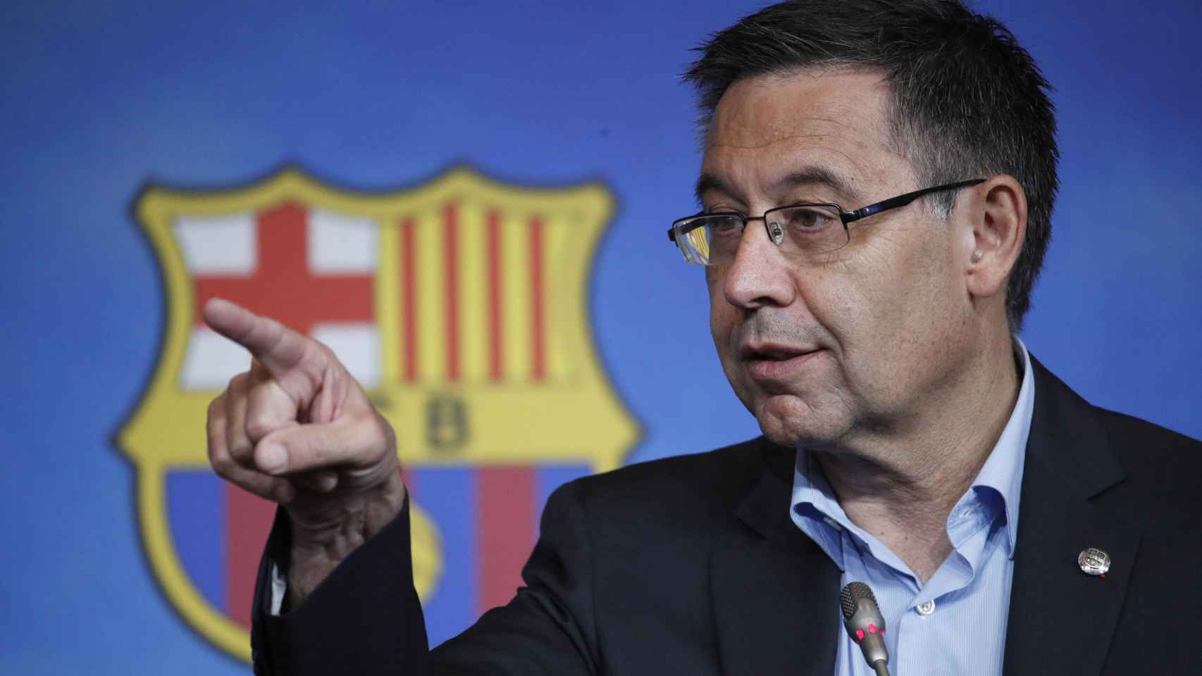 Bartomeu en rueda de prensa este viernes en el Camp Nou / EFE