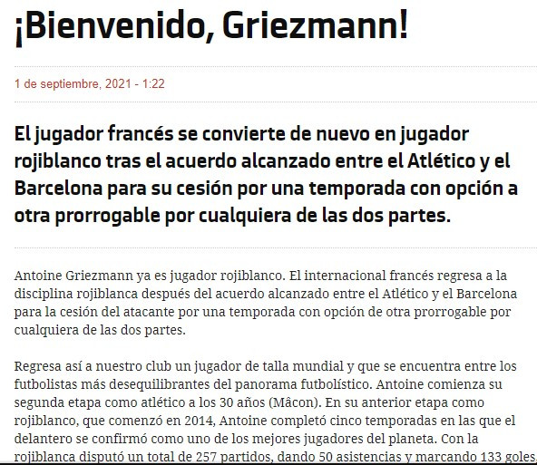 comunicado atletico griezmann