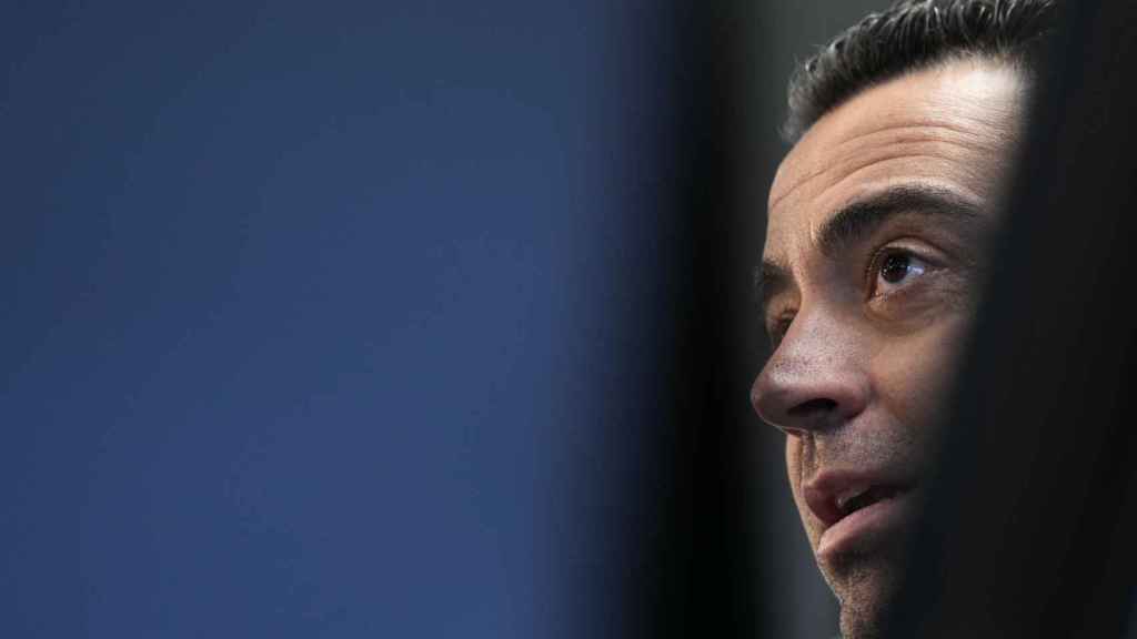 Xavi Hernández, durante la rueda de prensa previa al Barça-United / EFE