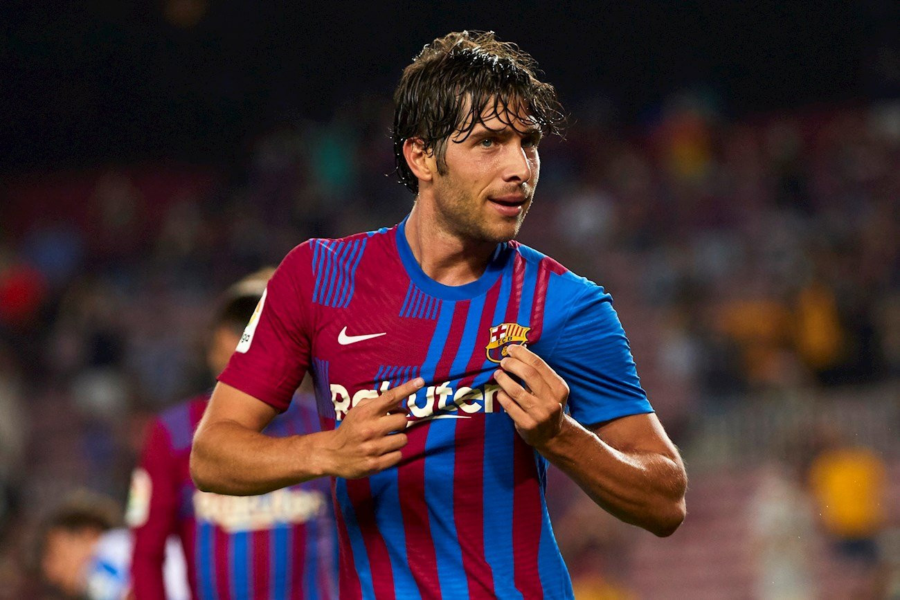 Sergi Roberto celebra su gol ante la Real Sociedad / EFE