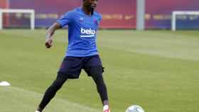 Una foto de Ousmane Dembelé durante un entrenamiento del Barça / FCB