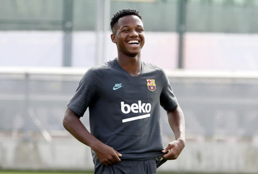 Una foto de Ansu Fati durante un entrenamiento del Barça / FCB