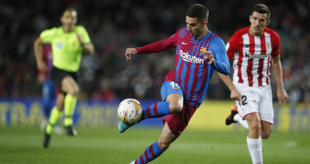 Ferran Torres, durante el partido contra el Athletic Club en el Camp Nou / EFE