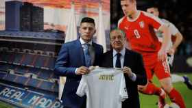 Florentino Pérez y Luka Jovic en la presentación del serbio / EFE