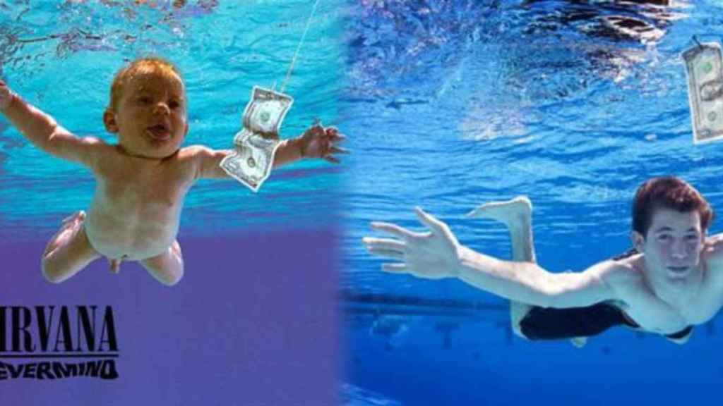 Recreación de Spencer Elden de la famosa portada de 'Nevermind' del grupo Nirvana / CG