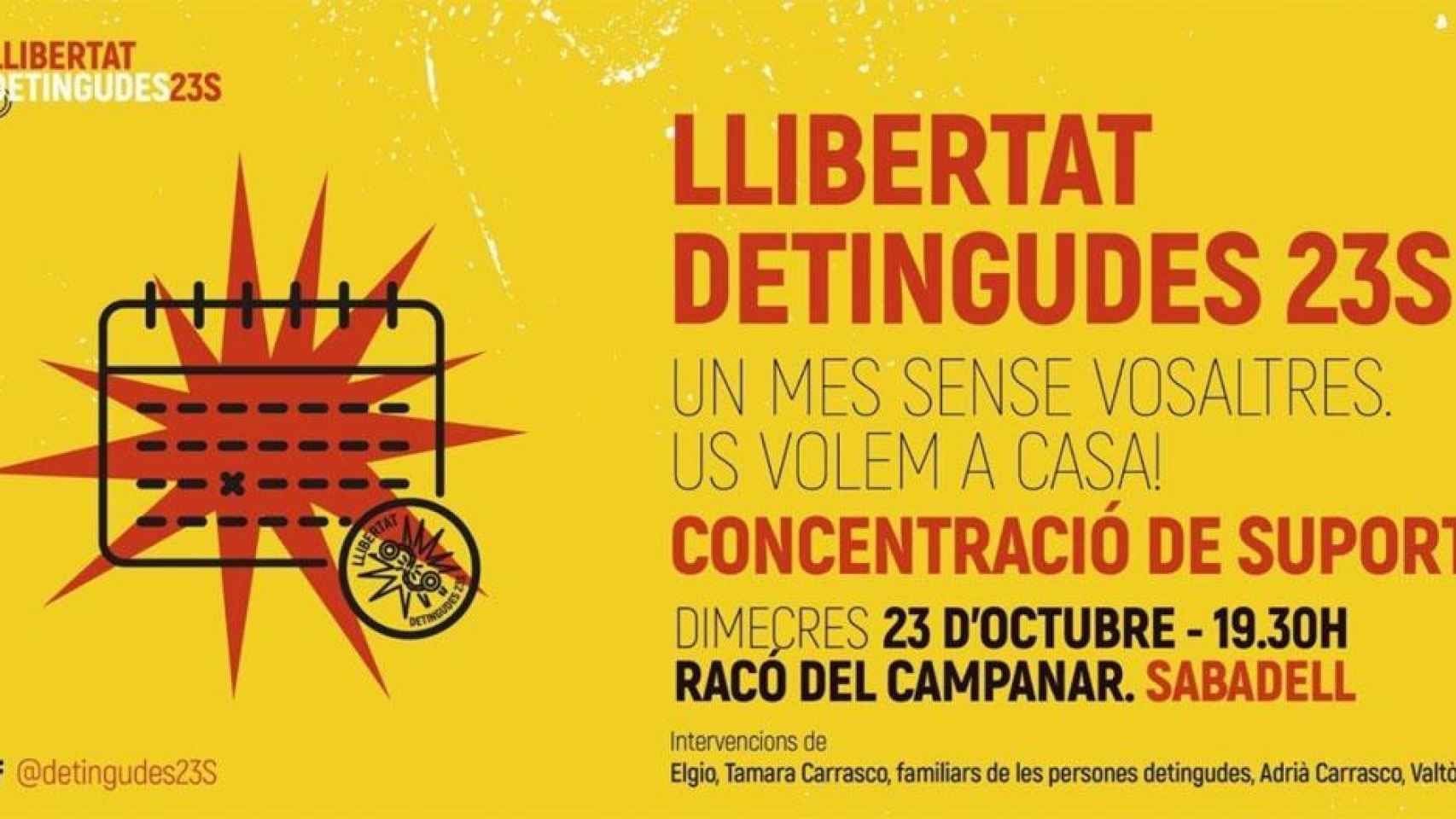 Cartel de convocatoria de la protesta de los CDR / TWITTER