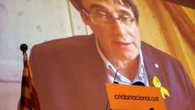 El expresidente catalán Carles Puigdemont, a través de videoconferencia desde Alemania, durante la presentación de Crida Nacional per la República / EFE