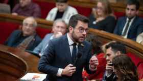 El presidente de la Generalitat, Pere Aragonès, en el Parlament de Cataluña / David Zorrakino - EUROPA PRESS