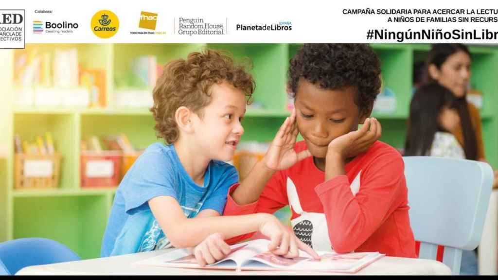 Cartel publicitario de la campaña solidaria para recoger libros para niños