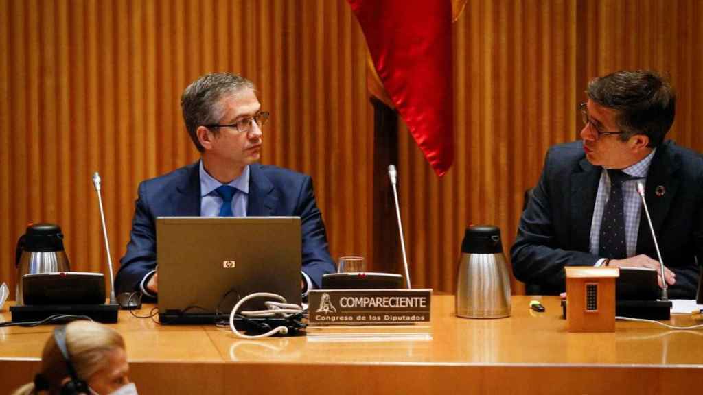 El gobernador del Banco de España, Pablo Hernández de Cos, en su comparecencia ante la Comisión del Congreso para la Reconstrucción / EP