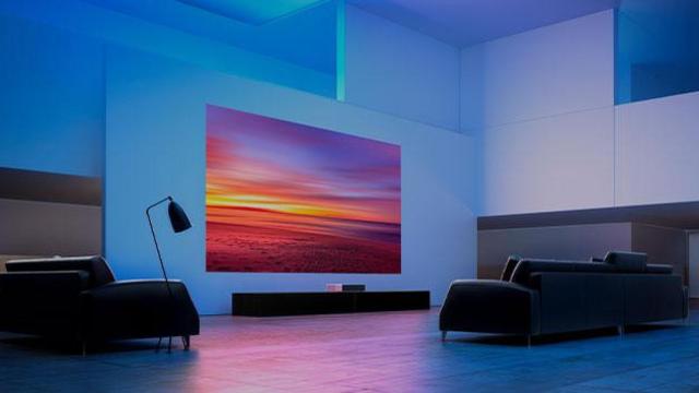 Salón con un proyector Mi Laser / XIAOMI