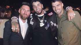 Messi con Anuel AA y Luis Suárez