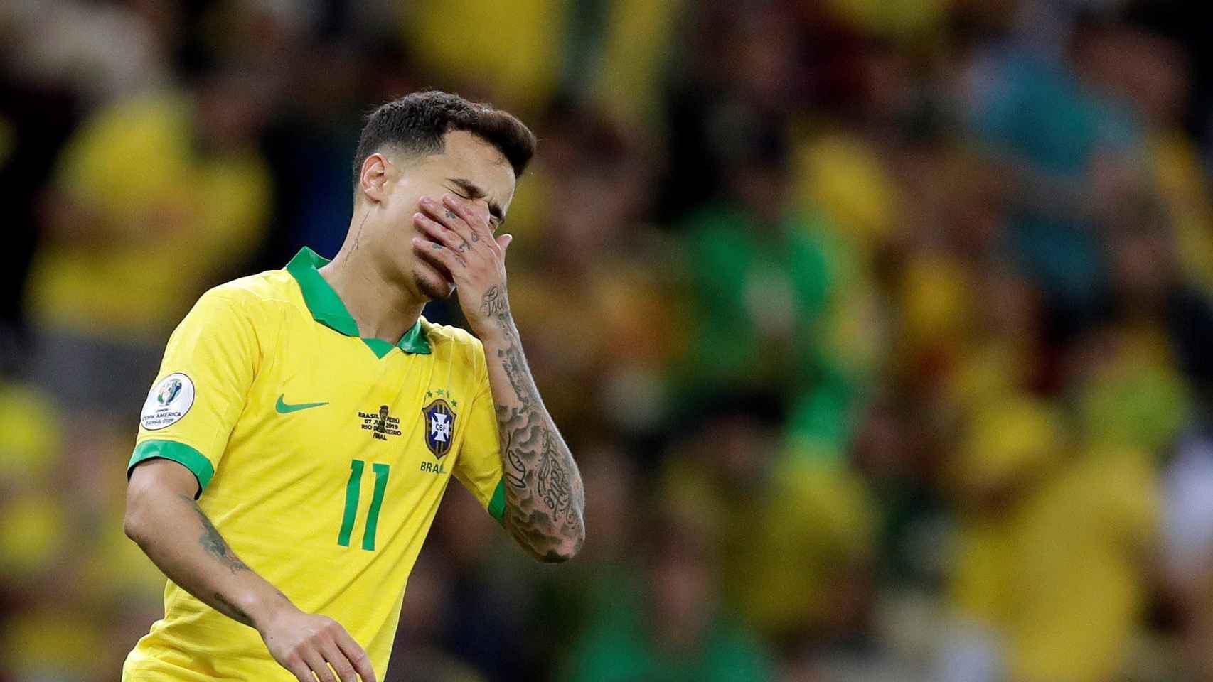 Una foto de Philippe Coutinho durante un partido con Brasil / EFE