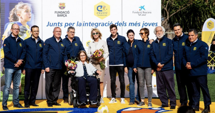 Una foto de la presentación de Sergi Roberto del Cruyff Court de Reus / FCB