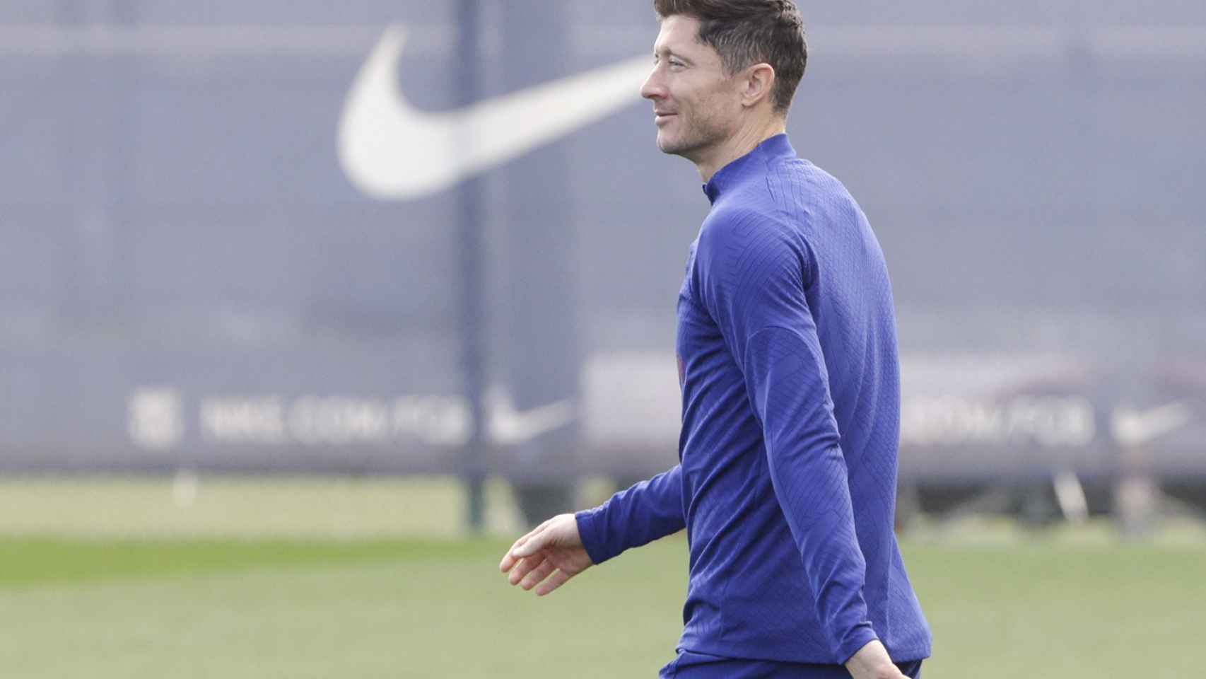 Robert Lewandowski, durante un entrenamiento con el FC Barcelona / EFE