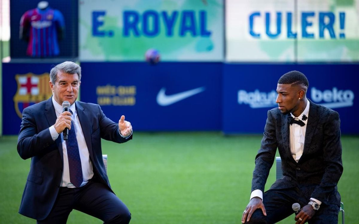 Laporta y Emerson en la presentación del brasileño / FC Barcelona