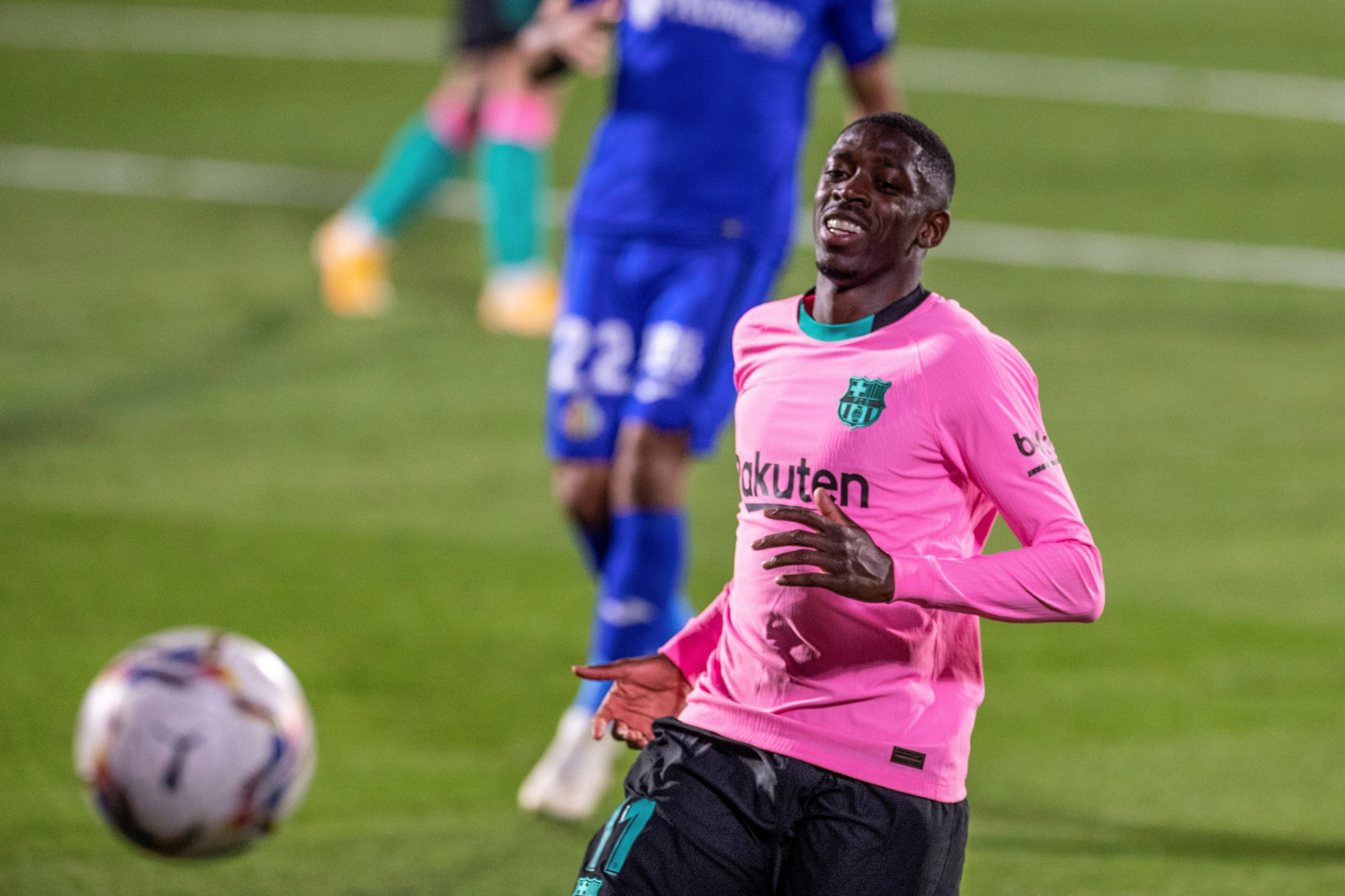 Ousmane Dembelé, lamentando una ocasión ante el Getafe | EFE